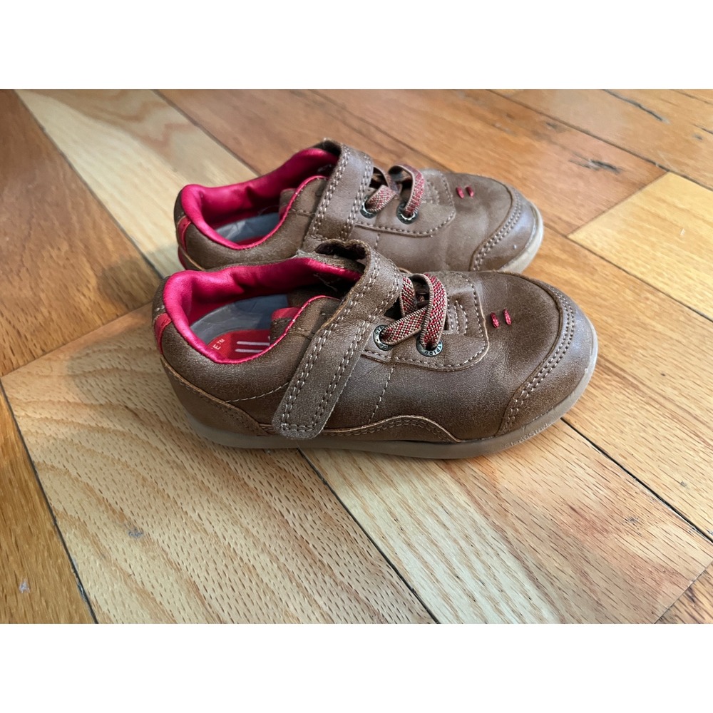 Step & Stride Boys BabyBrown Low Top Round Toe Casual Sneaker Shoes Size 5.5